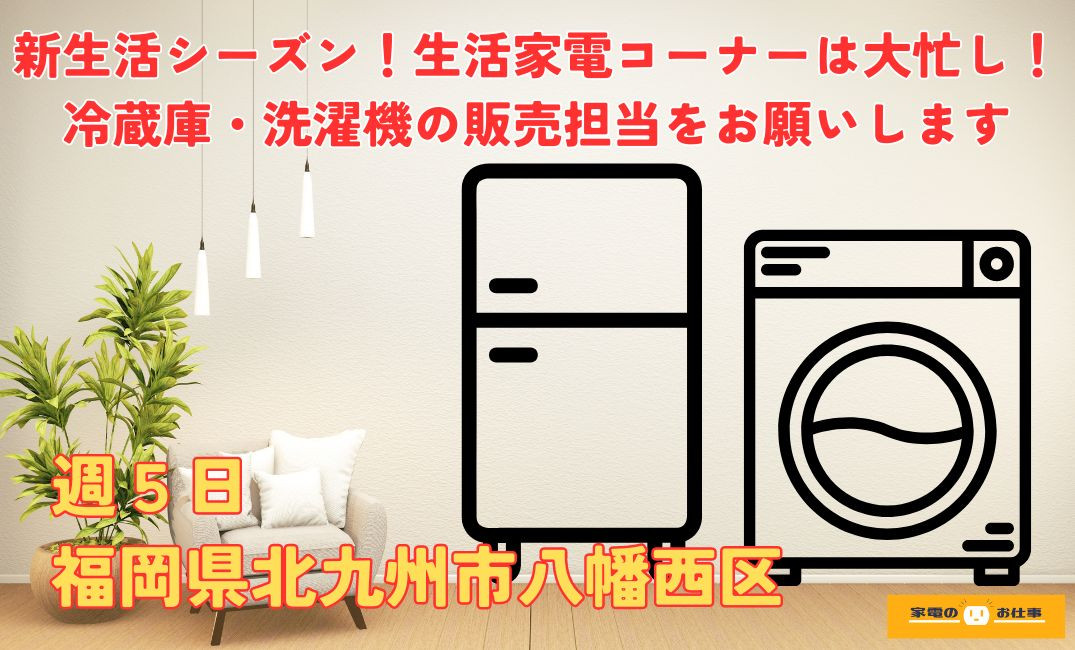 冷蔵庫・洗濯機の販売業務（ID：1551の求人画像１
